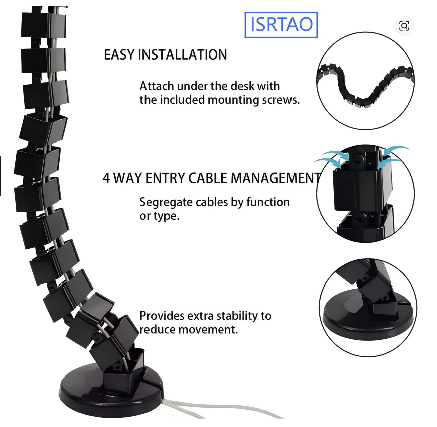 ISRTAO Under Desk Cable Manage - Work Office Furniture recension och pris